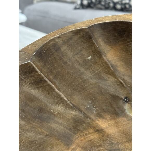 Vintage MCM Leaf Shaped Large Wood Bowl Serving Fruit Home Decor - Picture 7 of 11